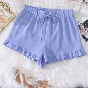 curve SHEIN High Waist Lavender Ruffle Shorts